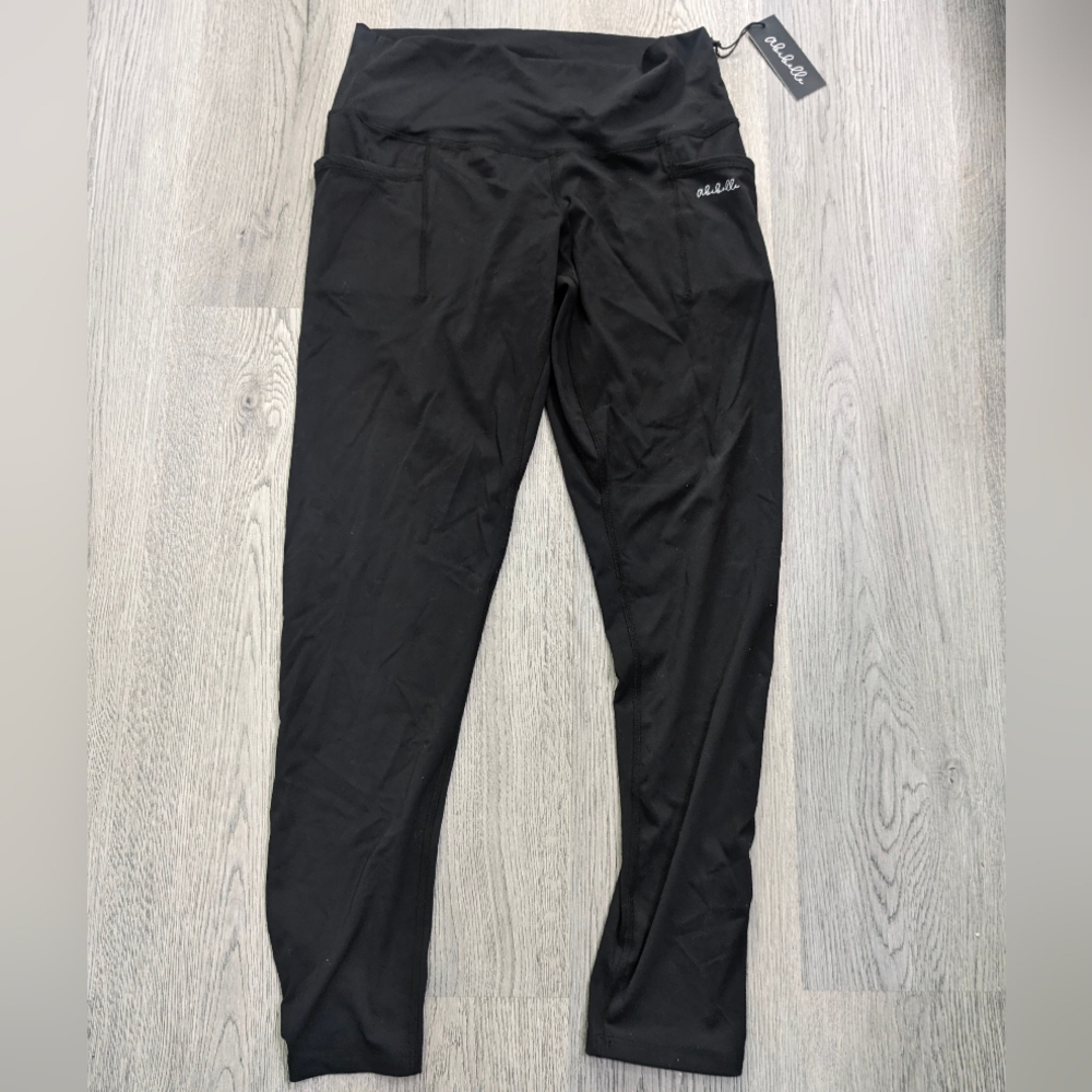 NWT Abibelle Sally Black Leggings Large Goth Athleisure Yoga Pocket Pants